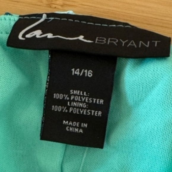 {Lane Bryant} Teal and Navy Maxi Pleated Dress 14/16 - Picture 6 of 8